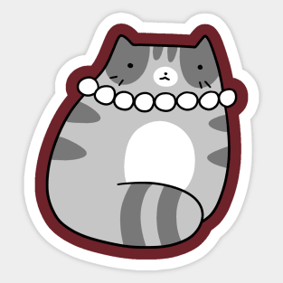 Blue Tabby Pearl Necklace Sticker